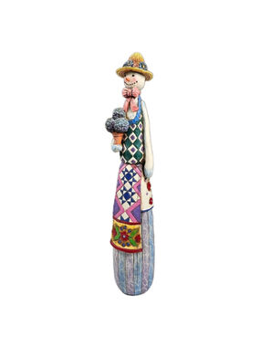 Jim Shore Heartwood Creek SIGNED 2004 Winter Bloom Snowman Figurine 112255 As Is